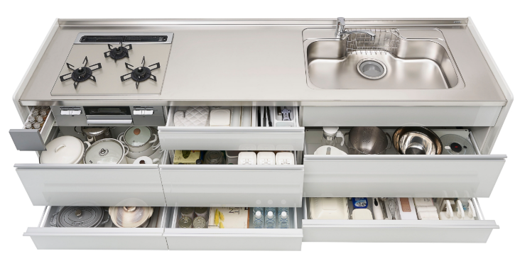 クリナップ-ラクエラ-3段引き出しへモデルチェンジ