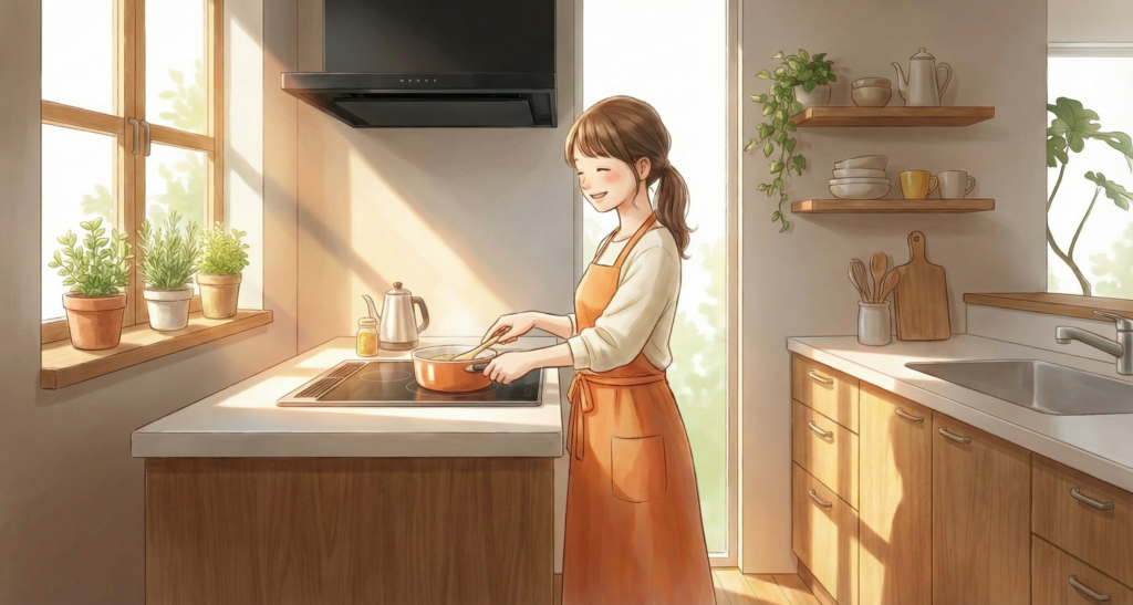 キッチンの高さを決める計算式イメージ図-27-12-2025