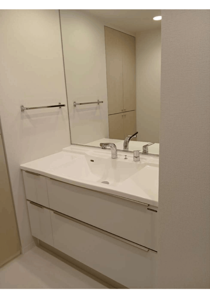 colorhousing-20260326-TOTO特注フリーサイズ大型鏡- W1200×H450-MMA1A1200A1290W-after